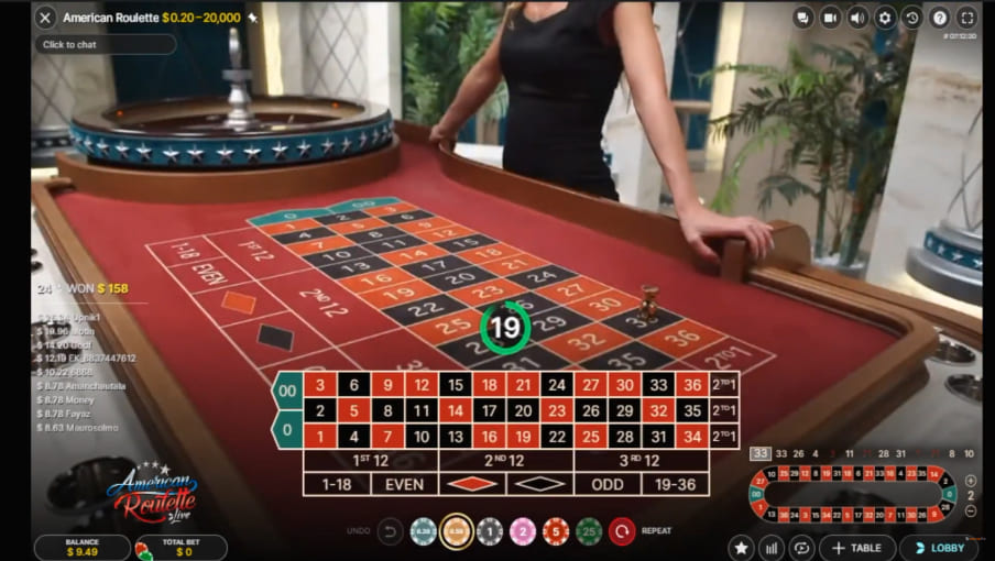 Screen Live American Roulette 1