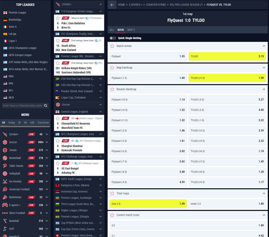 rabona esports betting