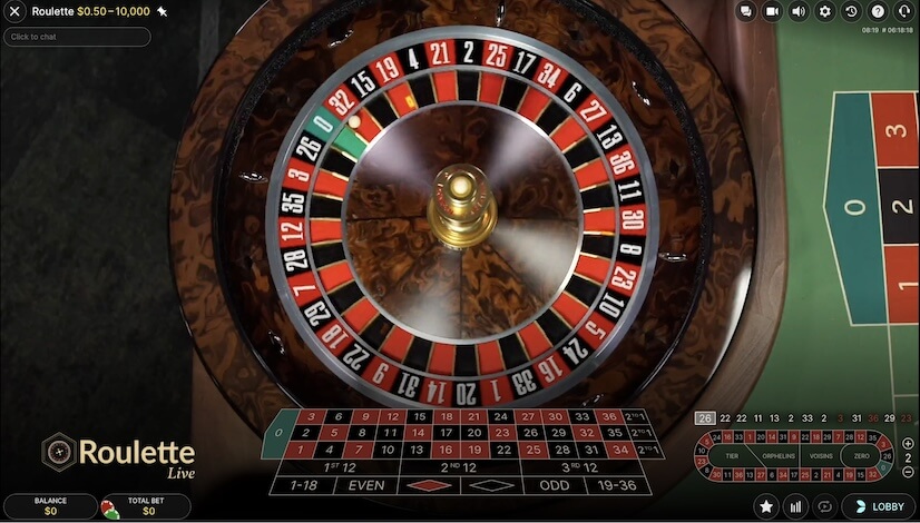 Screen Live European Roulette (Evolution) 2