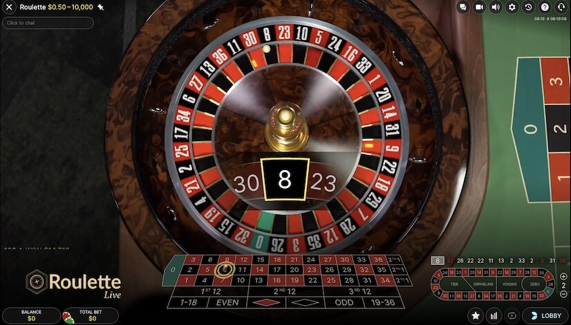 Screen Live European Roulette (Evolution) 3