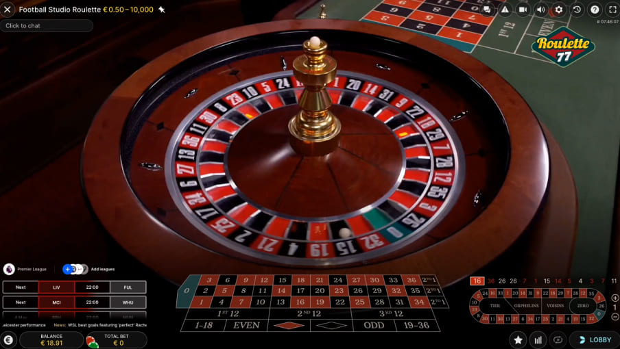 Screen Football Studio Roulette 1