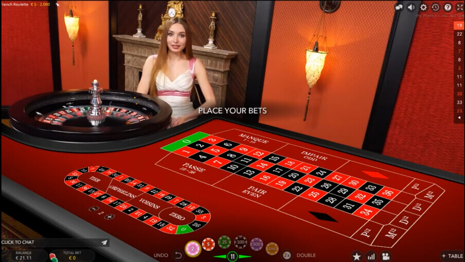 Screen Live French Roulette Gold 2