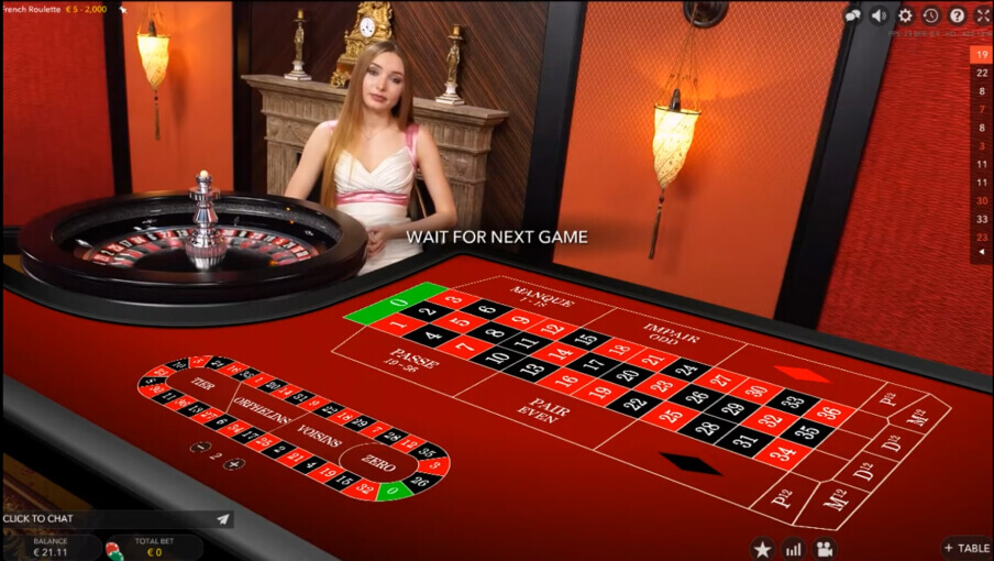 Screen Live French Roulette Gold 3