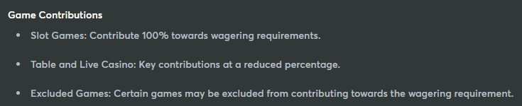 BC.Game games contribution T&C