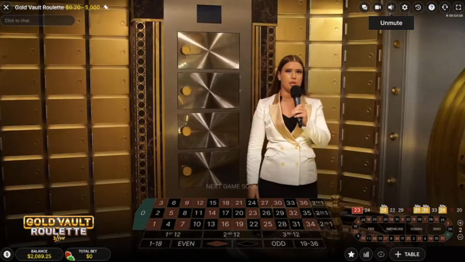 Screen Gold Vault Roulette 2